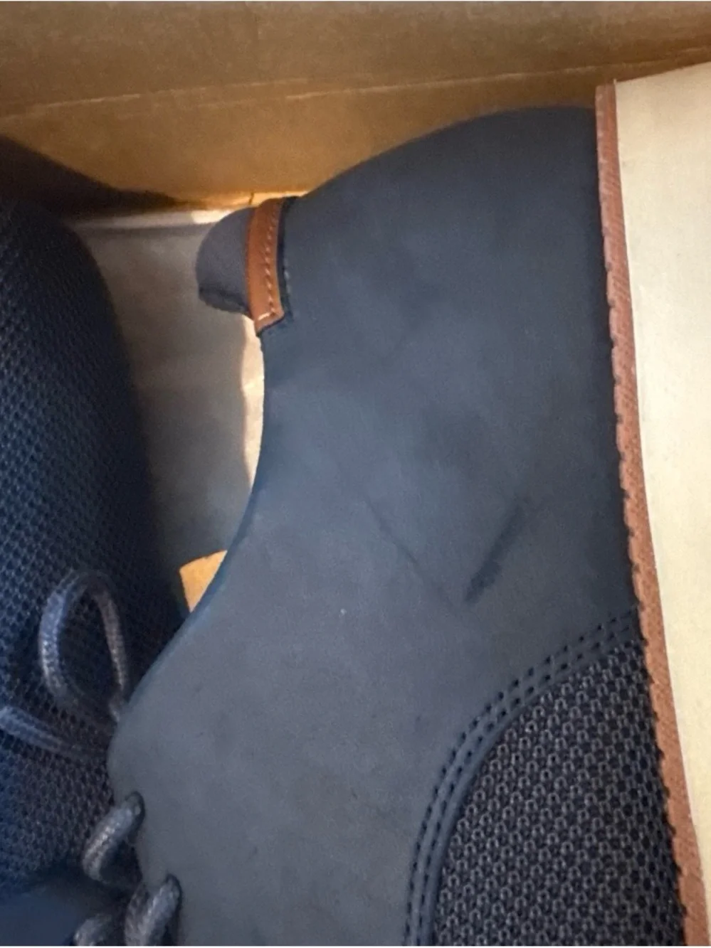 Dr. Scholl's Navy Knit Derby with White Sole